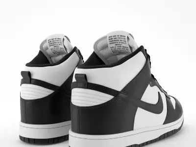 Nike Dunk High Black PBR Low-poly 3D model