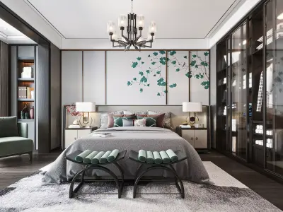  Chinese Bedroom interior 134 3D model