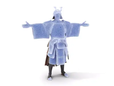 Traditional Samurai Warrior model pack Low-poly 3D model