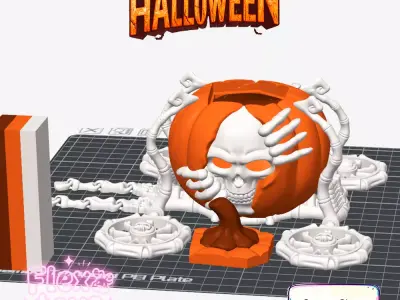 Flexi Pumpkin Carriage  3D Printable Toy and Candle Holder 3D print model
