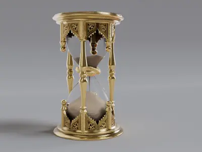 Hourglass golden 3D model