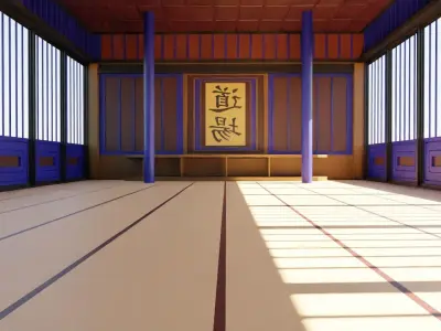 Dojo Hall Low-poly 3D model