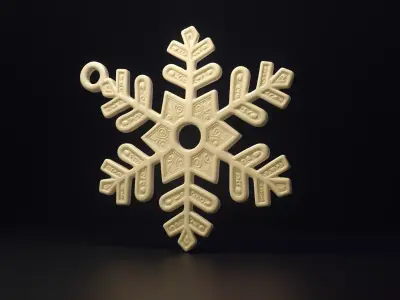 Elegant Snowflake Ornament Christmas Decoration Winter  3D print model