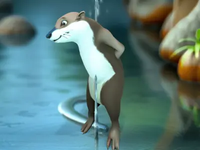 Playful Otter Character model pack Low-poly 3D model