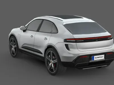 Porsche Macan Turbo Electric Low-poly 3D model
