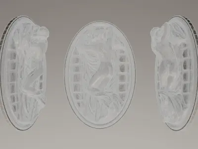 Hermaphrodite Medallion 3D print model