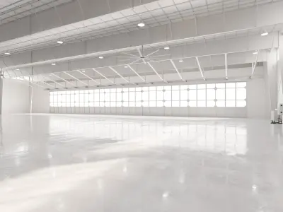 Airplane Hangar Interior 18 Low-poly 3D model