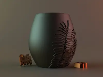 leaf vase 3D print model