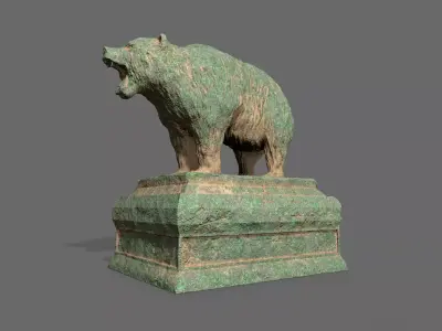 Bear Statue 7 Low-poly 3D model
