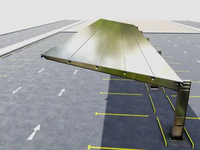 L TypeSolar Carport Type 3D model