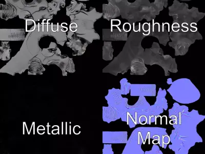 Fierce Black Gargoyle model pack Low-poly 3D model