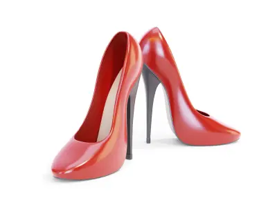 Red High Heels 3D model