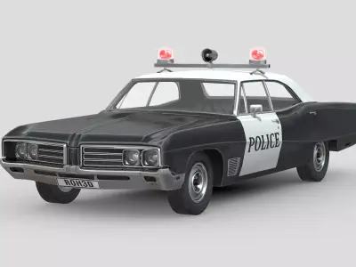 Buick Wildcat Police Car 1968 Low-poly 3D model