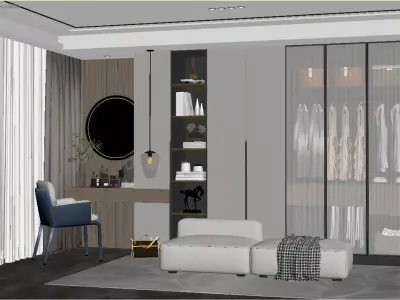 Modern Light Luxury Cloakroom 3D model