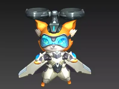 fat cat Low-poly 3D model