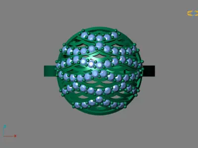 STL 3DM Women Ring Womens Ring Diamonds With Stone Model DP1101 3D print model