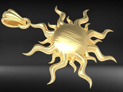 Italian Sun Pendant charm bracelet Necklace Jewelry 3D print model