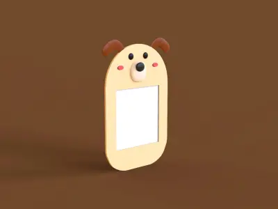Cartoon Dog Frame Low-poly 3D model