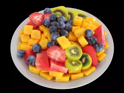 fruits dish 3D model