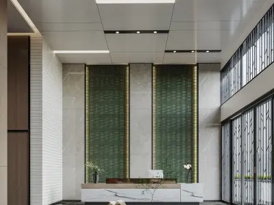 Modern reception lobby 3D model