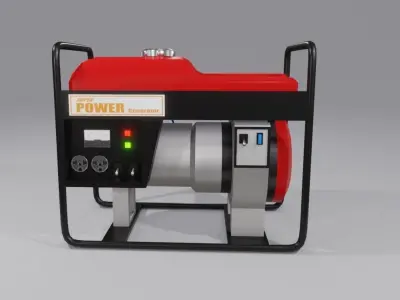 Gasoline Electric Generator - Gerador Eletrico Low-poly 3D model