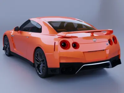 Nissan GTR 2017 Low-poly 3D model