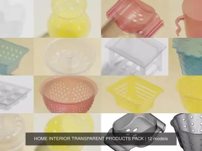 HOME INTERIOR TRANSPARENT PRODUCTS PACK 3D Model Collection