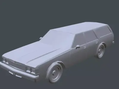 Chevrolet caprice wagon 1977 Low-poly 3D model