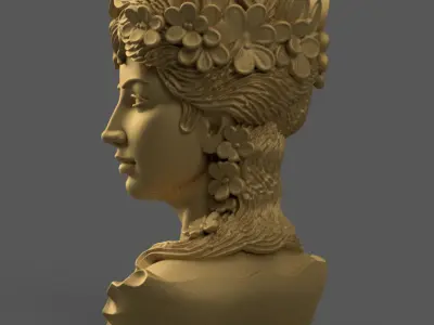 Elegant woman Head planter candy container candle holder 3D print model