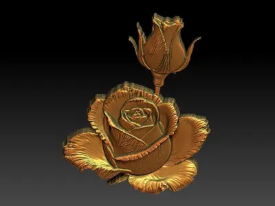 9 Rose CNC Relief Model 3D print model