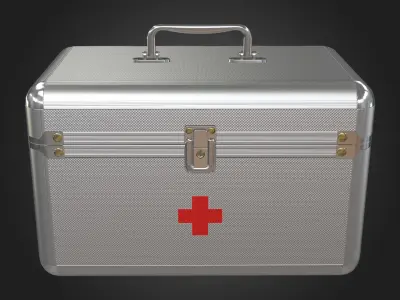First Aid Kit Metal Box Low-poly 3D model