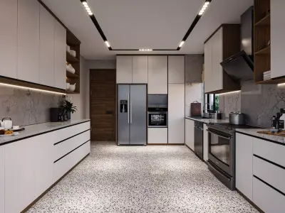 Kitchen Minimalist Design Blender - Fbx - Obj 3D model