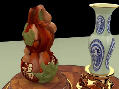 Chinese  gourd with vase  3D model