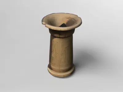 Ancient Egyptian Hieroglyphic Column 3D model