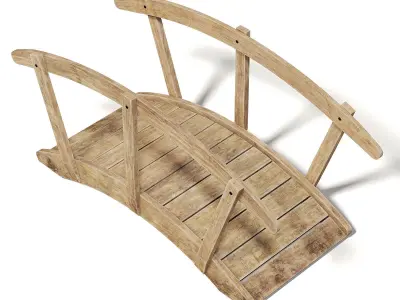 Small Wooden Bridge 3D Model 3D model