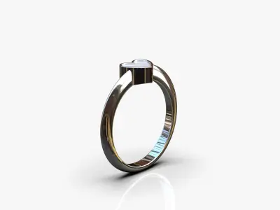 Enamel heart ring 3D print model