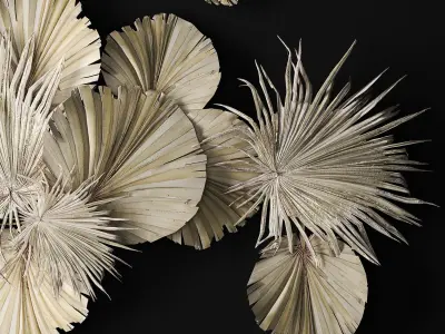 wall panel made of dry palm leaves 238 3D model
