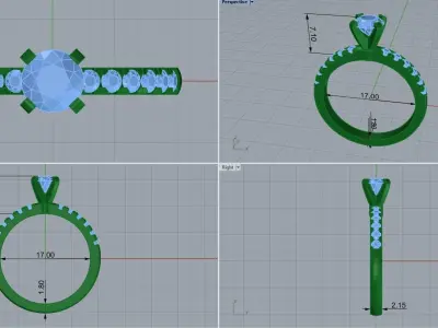 gold ring code 11 3D print model