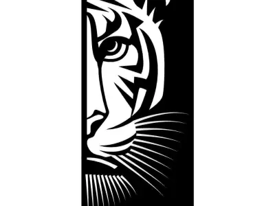 Tiger Head Mural Decoration 3D print model