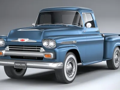 Apache Stepside Pickup 1958 3D model