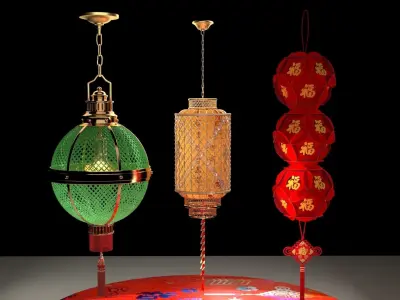 Chinese  red lantern  3D model