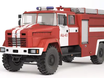KrAZ 5233 NE AC-40 fire truck 2013 3D model