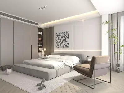 Modern Bedroom Scene 25 3D model