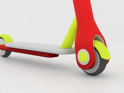 Kids Scooter Cartoon 3D Model Low-poly 3D model