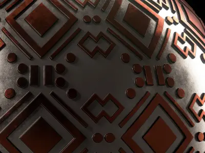 Metal Materials 26- Ornament Metal panels Pbr 4k Seamless Low-poly 3D model
