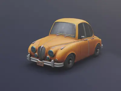 Stylized Cartoon Car Low-poly 3D model