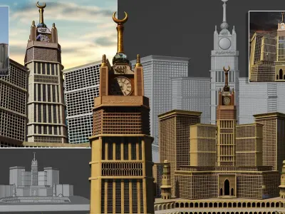 SAUDI KSA MECCA TOWER Free 3D model