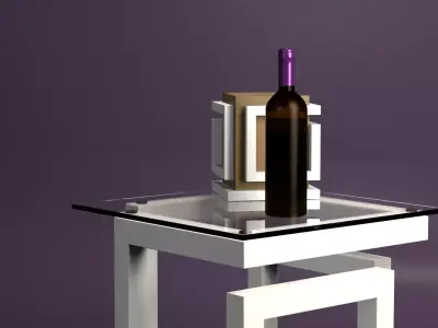 Coffee Table and Infinity Cube Vase 3D model
