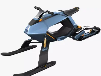 Snowmobile futuristic snow bike 3D model