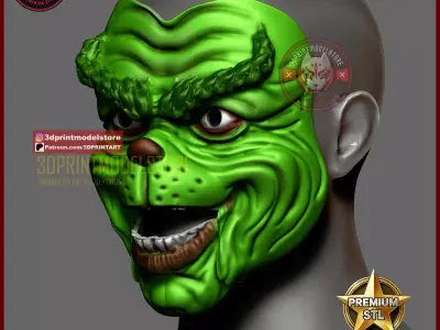 Christmas Mask Movable Jaw - Xmas Cosplay Props 3D print model
